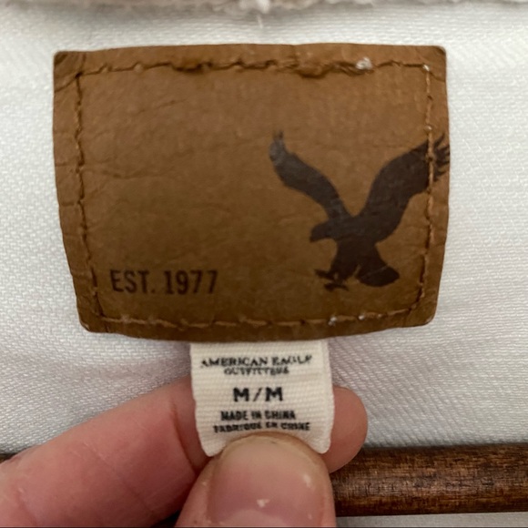American Eagle Outfitters Jean Jacket with Hood, White and grey - Picture 3 of 11